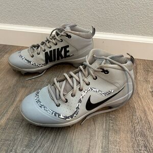 NIKE Force Zoom Mike Trout 4 Pro Metal Baseball Cleat Gray Size 7